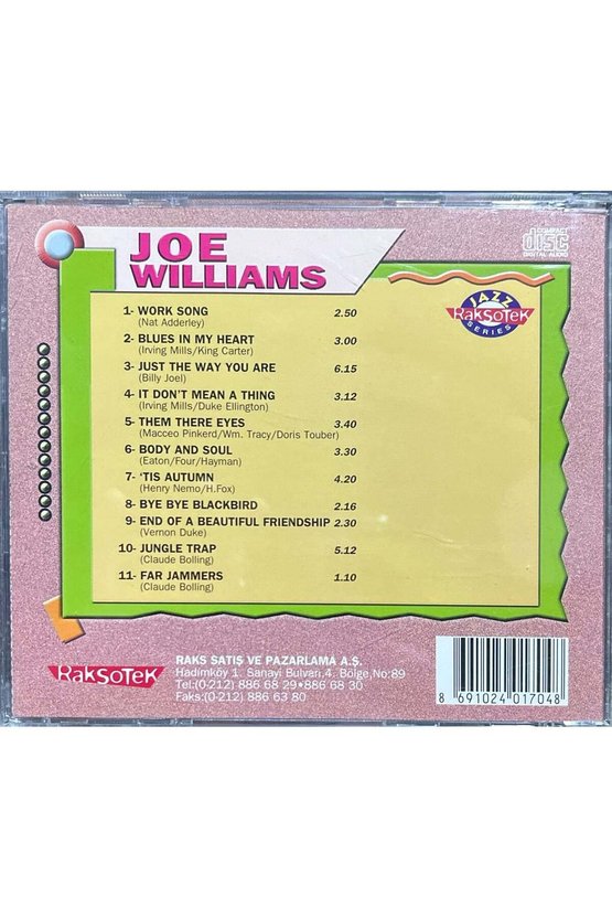 (Plak Değildir CD dir) CD Joe Williams Joe Williams CD