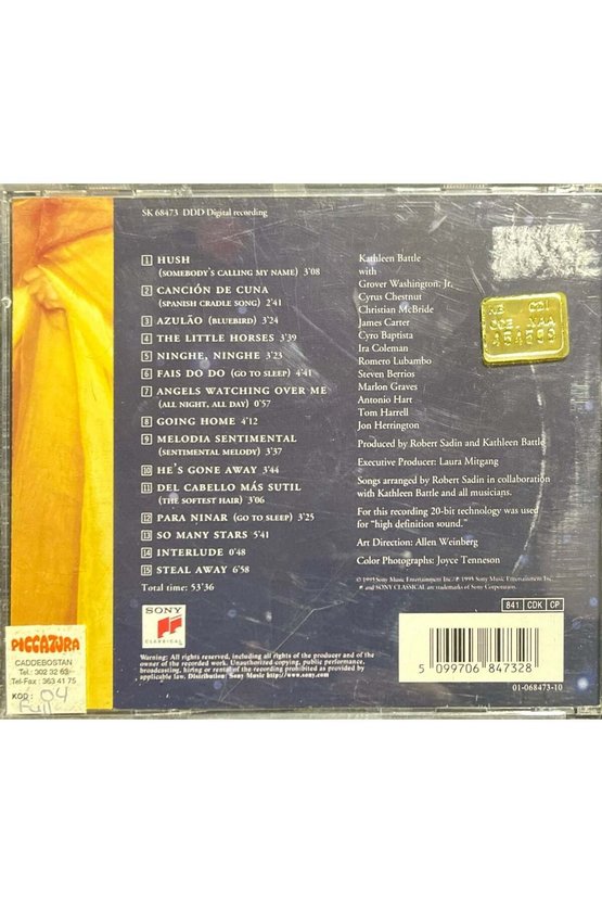 (Plak Değildir CD dir) CD Kathleen Battle So Many Stars CD