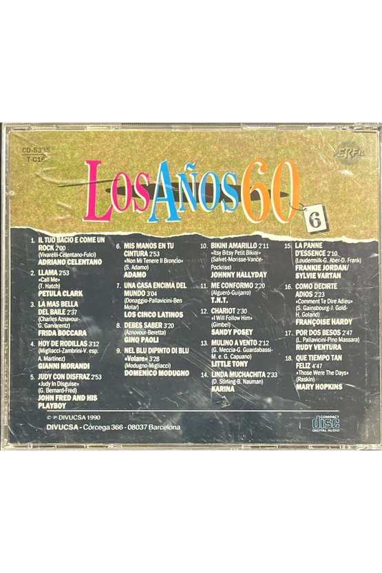 (Plak Değildir CD dir) CD Los Anos 60-6 CD