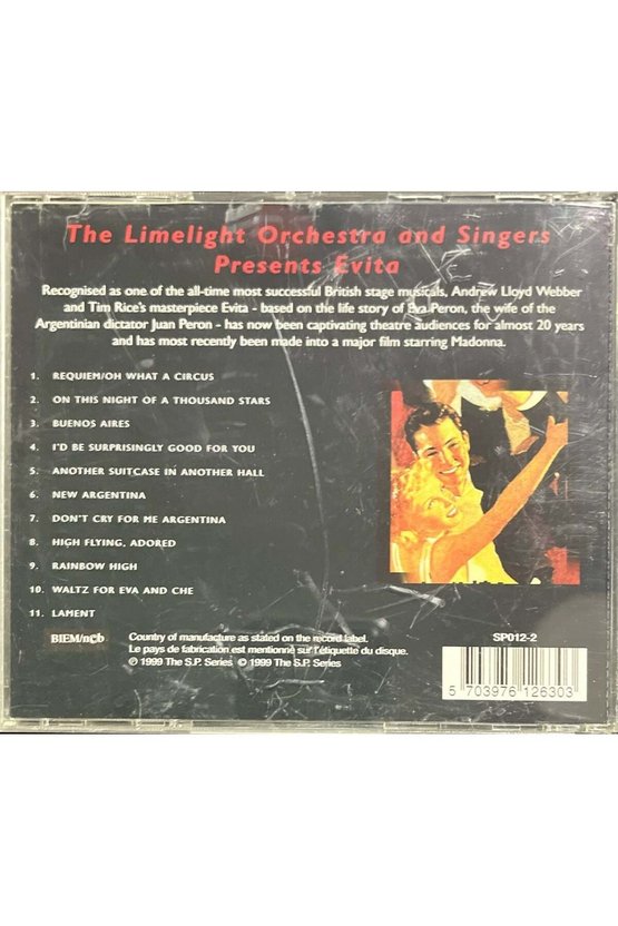 (Plak Değildir CD dir) CD Evita Soundtrack CD