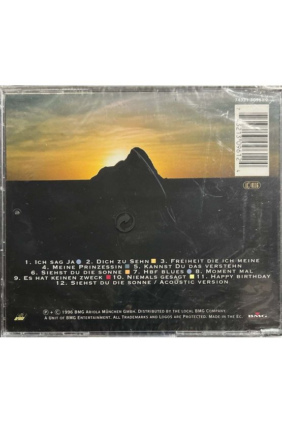 (Plak Değildir CD dir) CD Maffay Sechsundneunzig Açılmamış Ambalajında CD