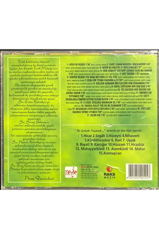 (Plak Değildir CD dir) CD Bir Şarkıdır Yaşamak 3 Hüseyni CD
