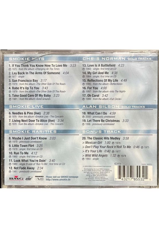 (Plak Değildir CD dir) CD Smokie 1975-2000 CD