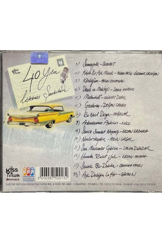 (PLAK DEĞİLDİR CD DİR) Cd 40 Yılın Liste Başı Şarkıları Cd