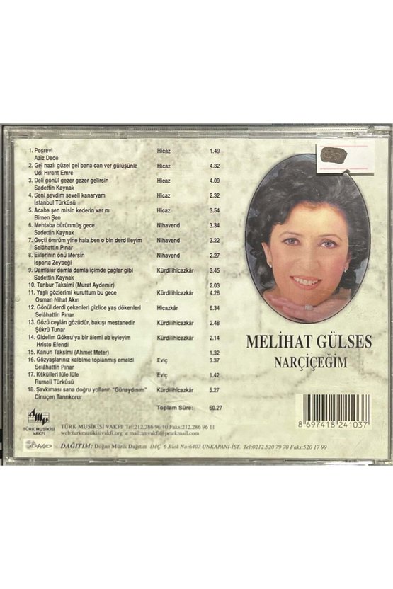 (Plak Değildir CD dir) CD Melihat Gülses Narçiçeğim CD