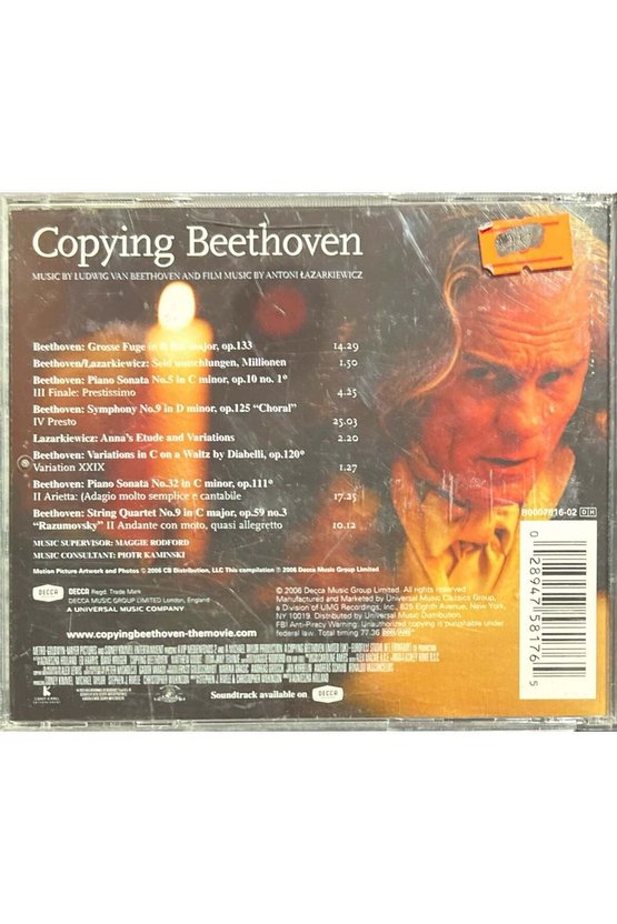 (Plak Değildir CD dir) CD Copying Beethoven Soudntrack CD
