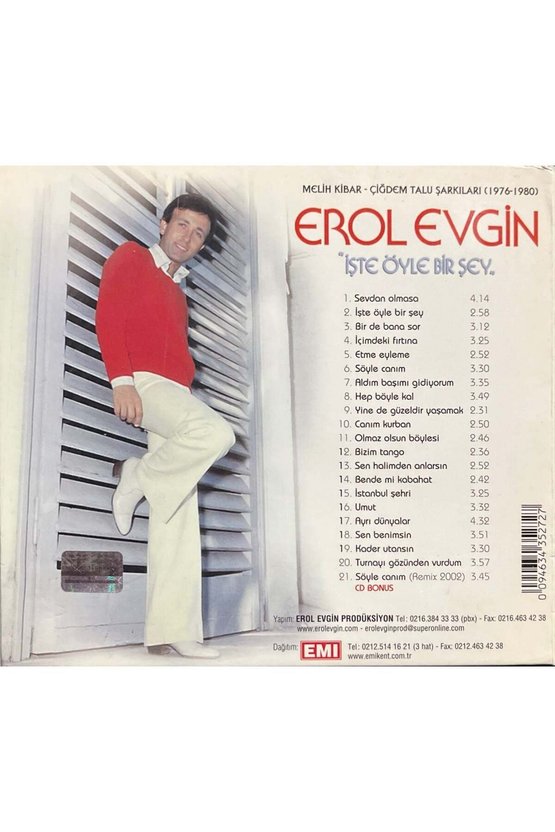 (Plak Değildir CD dir) CD Erol Evgin İşte Öyle Bir Şey CD