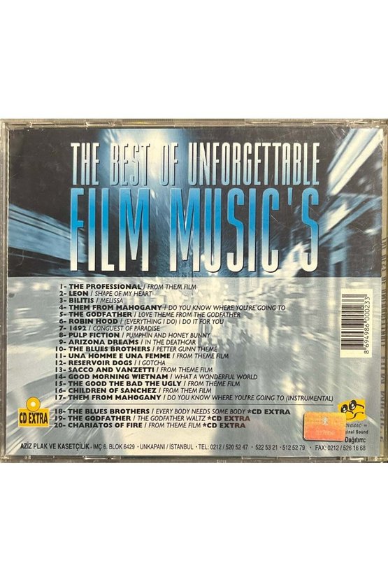 (Plak Değildir CD dir) CD The Best Of Unforgettable Film Musics CD