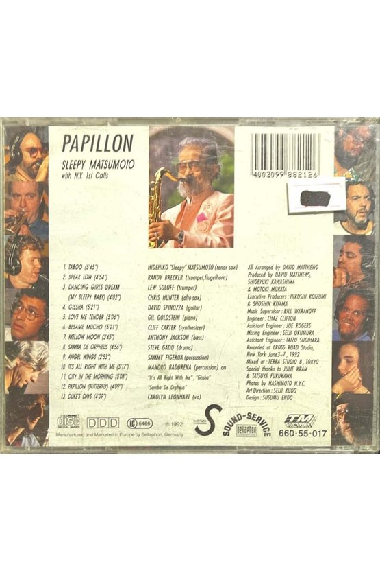 (Plak Değildir CD dir) CD Papillon Sleepy Matsumoto CD
