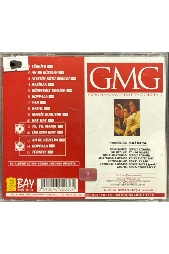 (Plak Değildir CD dir) CD GMG Gökhan Mehmet Gökhan CD