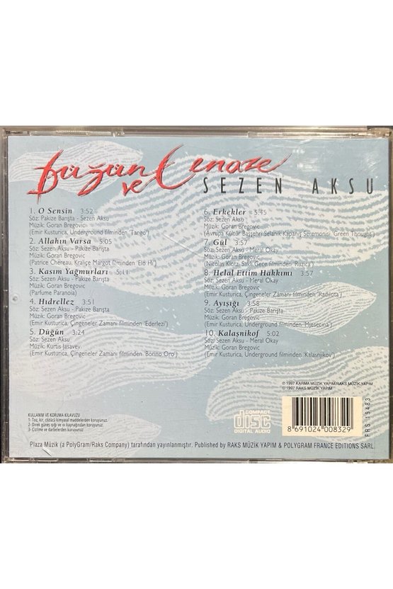 (Plak Değildir CD dir) CD Sezen Aksu Düğün ve Cenaze Sarı Bandrollü CD