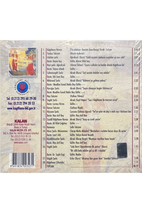 (Plak Değildir CD dir) CD Kağıthane Şarkıları Açılmamış Jelatininde CD