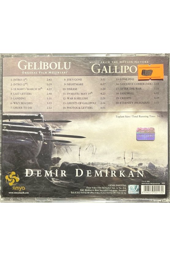 (Plak Değildir CD dir) CD Demir Demirkan Gelibolu CD