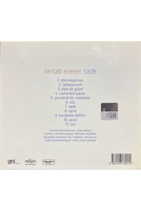 (Plak Değildir CD dir) CD Sertab Erener Sade CD