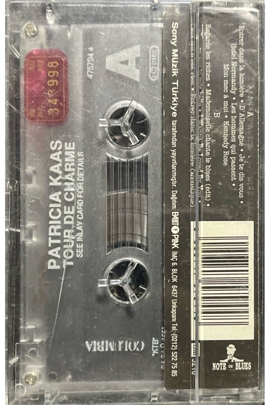(Plak Değildir KASET tir) Kaset Patricia Kaas Tour De Charme Kaset