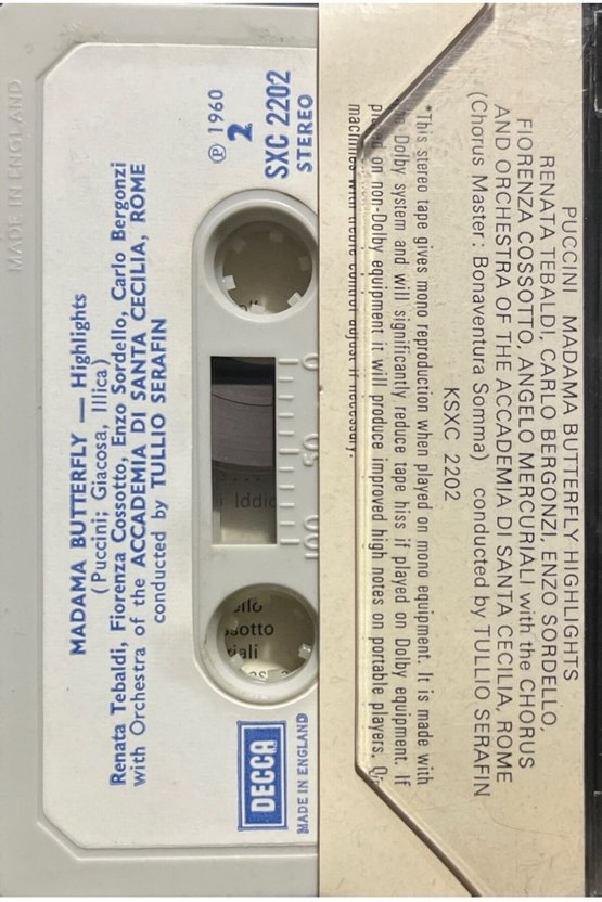 (Plak Değildir KASET tir) Kaset Puccini Madama Butterfly Tebaldi Kaset