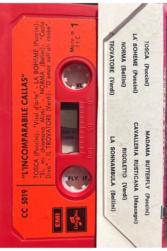 (Plak Değildir KASET tir) Kaset Maria Callas Lincomparabile Callas Kaset