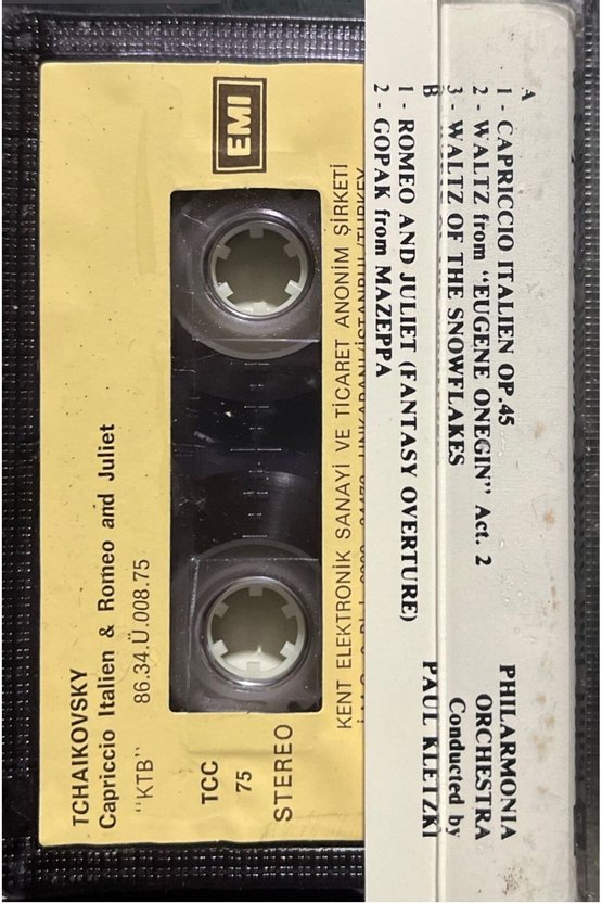 (Plak Değildir KASET tir) Kaset Tchaikovsky Capriccio Italien & Romeo And Juliet Kaset