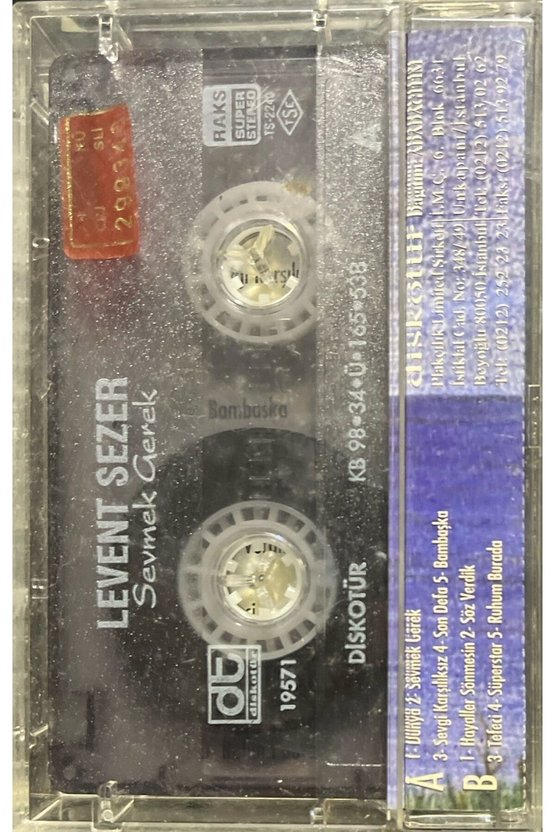 (Plak Değildir KASET tir) Kaset Levent Sezer Sevmek Gerek Kaset