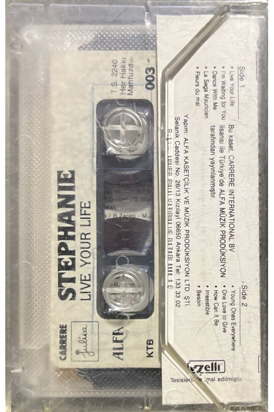 (Plak Değildir KASET tir) Kaset Stephanie Live Your Life Kaset