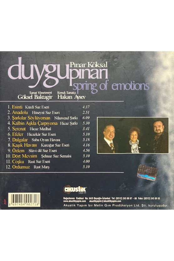 (Plak Değildir CD dir) CD Pınar Köksal Duygu Pınarı CD