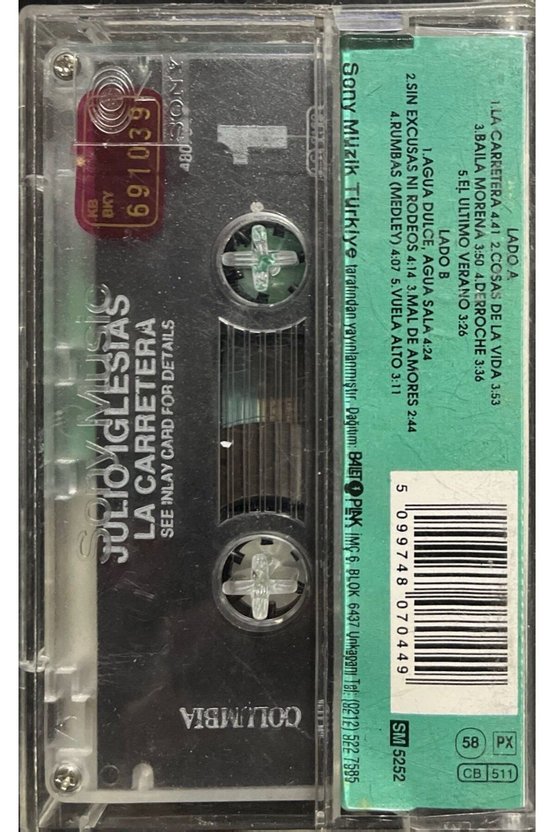 (Plak Değildir KASET tir) Kaset Julio Iglesias La Carretera Kaset