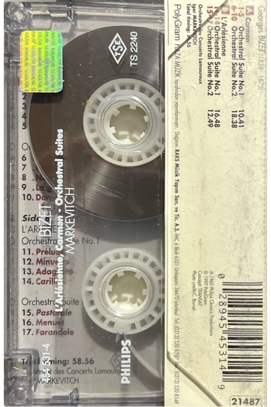 (Plak Değildir KASET tir) Kaset Bizet Larlesienne Carmen Kaset