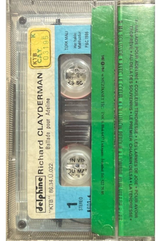 (Plak Değildir KASET tir) Kaset Richard Clayderman Ballade Pour Adeline Kaset