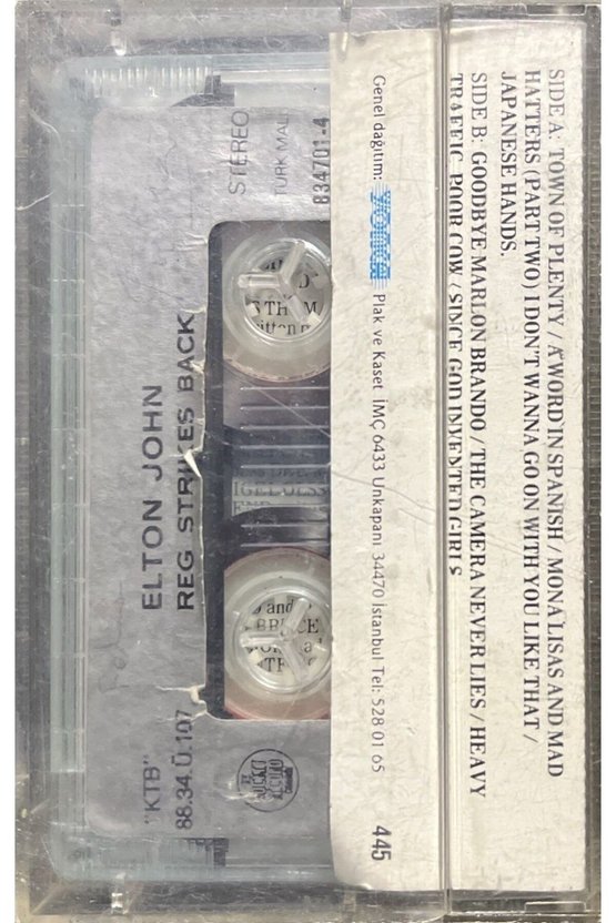 (Plak Değildir KASET tir) Kaset Elton John Red Strikes Back Kaset