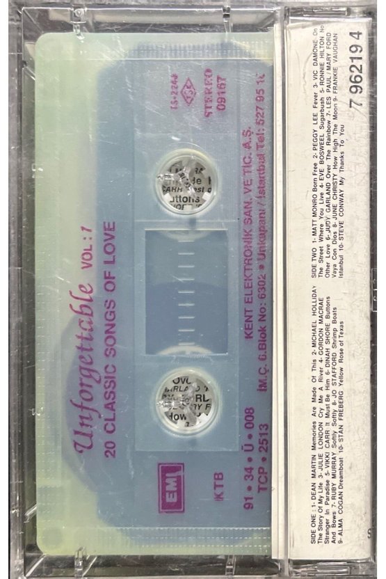(Plak Değildir KASET tir) Kaset Unforgettable Vol.7 20 Classic Songs Of Love Kaset