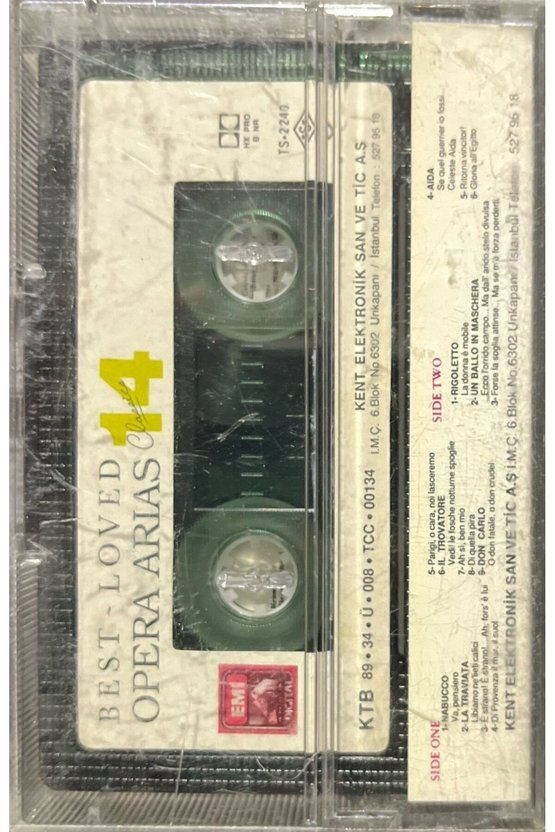(Plak Değildir KASET tir) Kaset Best Loved Opera Arias-14 Kaset