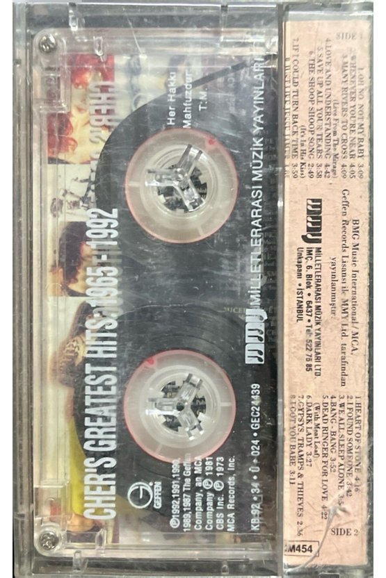 (Plak Değildir KASET tir) Kaset Chers Greatest Hits 1965-1992 Kaset