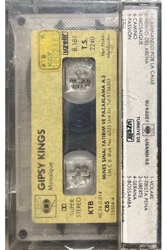 (Plak Değildir KASET tir) Kaset Gipsy Kings Mosaique Kaset