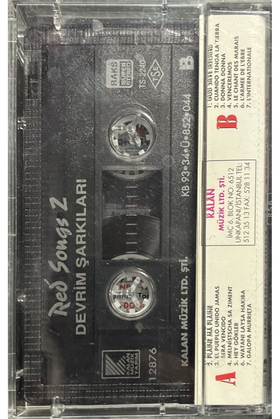 (Plak Değildir KASET tir) Kaset Red Songs 2 Dünya Devrim Şarkıları Kaset