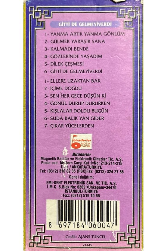 (Plak Değildir KASET tir) Kaset Ayşegül Durukan 38 Eser 3 Kaset Birarada Kaset