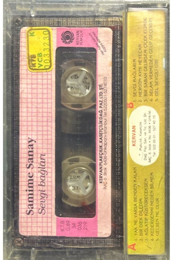 (Plak Değildir KASET tir) Kaset Samime Sanay Sevgi Bağları Kağıt Baskı Kaset
