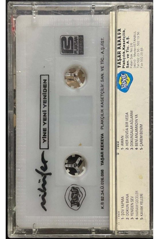 (Plak Değildir KASET tir) Kaset Nilüfer Yine Yeni Yeniden Kaset