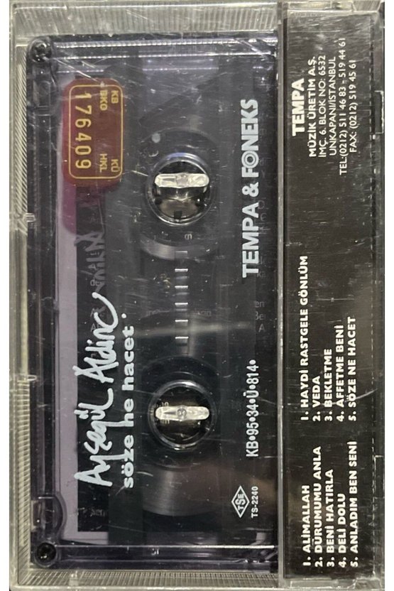 (Plak Değildir KASET tir) Kaset Ayşegül Aldinç Söze Ne Hacet Kaset