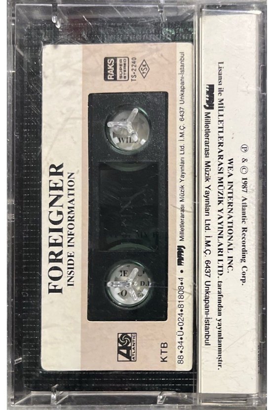 (Plak Değildir KASET tir) Kaset Foreigner Inside Information Kaset