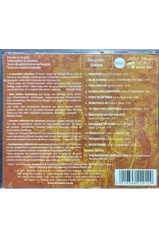 (Plak Değildir CD dir) CD The Spirit Of Athens CD