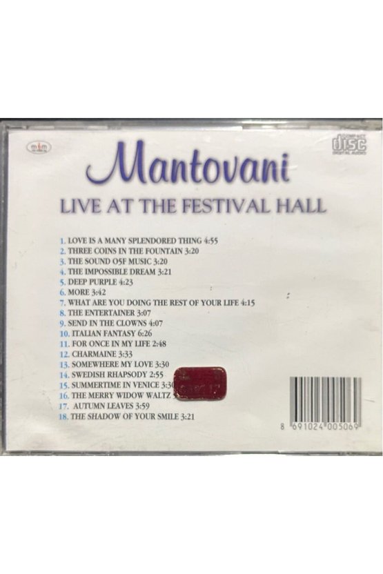 (Plak Değildir CD dir) CD Mantovani Live At The Festival Hall CD
