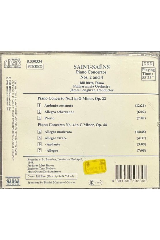 (Plak Değildir CD dir) CD İdil Biret Saint-Saens Piano Concertos CD