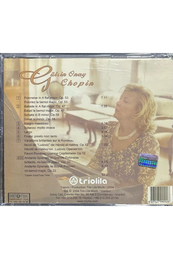 (Plak Değildir CD dir) CD Gülsün Onay Chopin CD