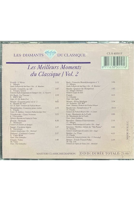 (Plak Değildir CD dir) CD Les Meilleurs Moments Du Classique Vol.2 CD