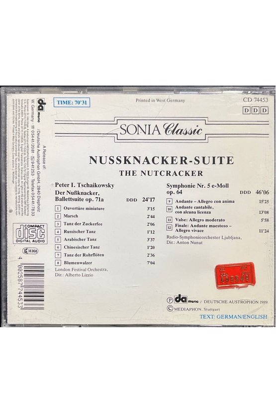 (Plak Değildir CD dir) CD Peter I. Tchaikowski NussKnacker-Suite CD