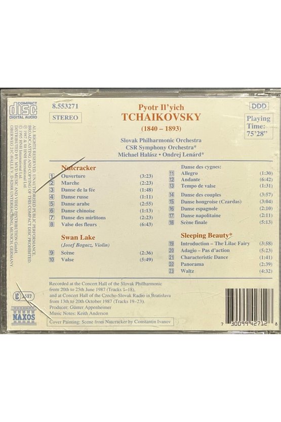 (Plak Değildir CD dir) CD Tchaikovsky Swan Lake Nutcracker Sleeping Beauty CD