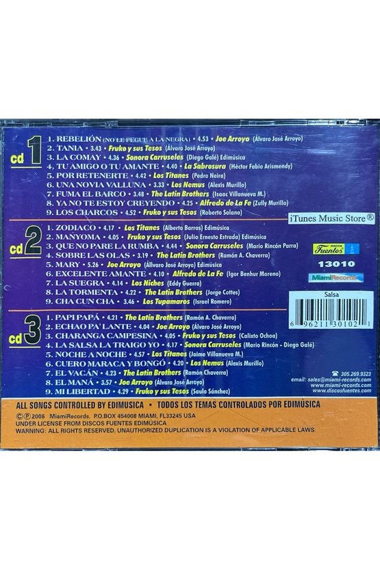 (Plak Değildir CD dir) CD Los Grandes Hits De La Salsa (Tripple - 3 CD) CD