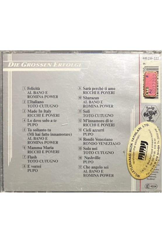 (Plak Değildir CD dir) CD Italo Super-Hits CD