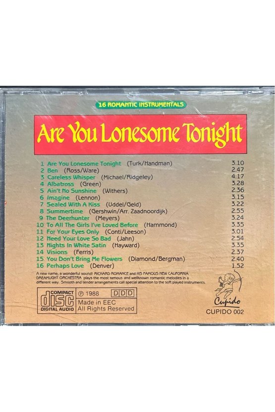 (Plak Değildir CD dir) CD 16 Romantic Instrumentals Are You Lonesome Tonight CD
