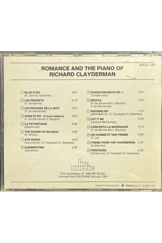 (Plak Değildir CD dir) CD Richard Clayderman Romance CD